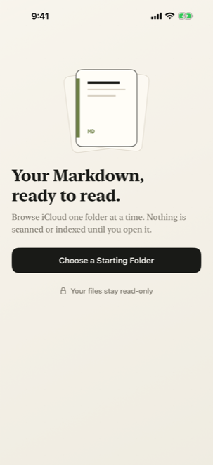 Easy MD starting folder selection screen